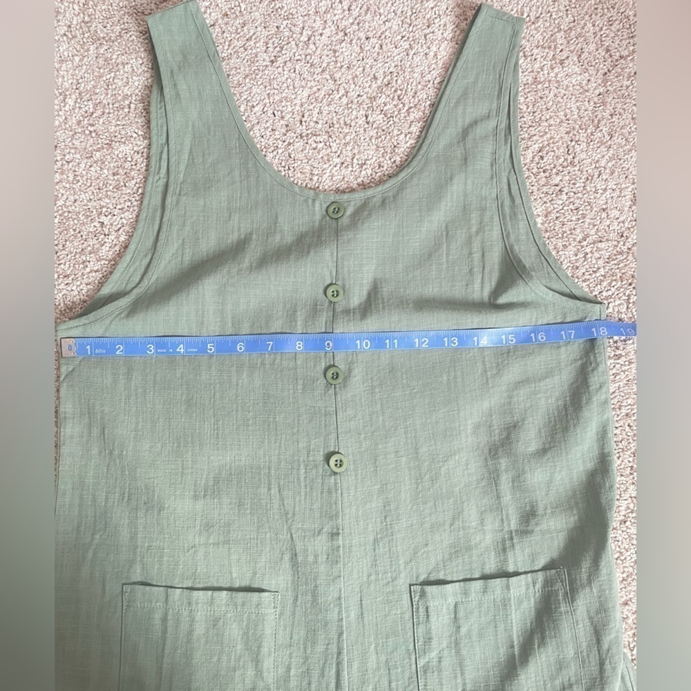 Shein cotton blend play suit beach cover up sage green NWOT small - Picture 8 of 8